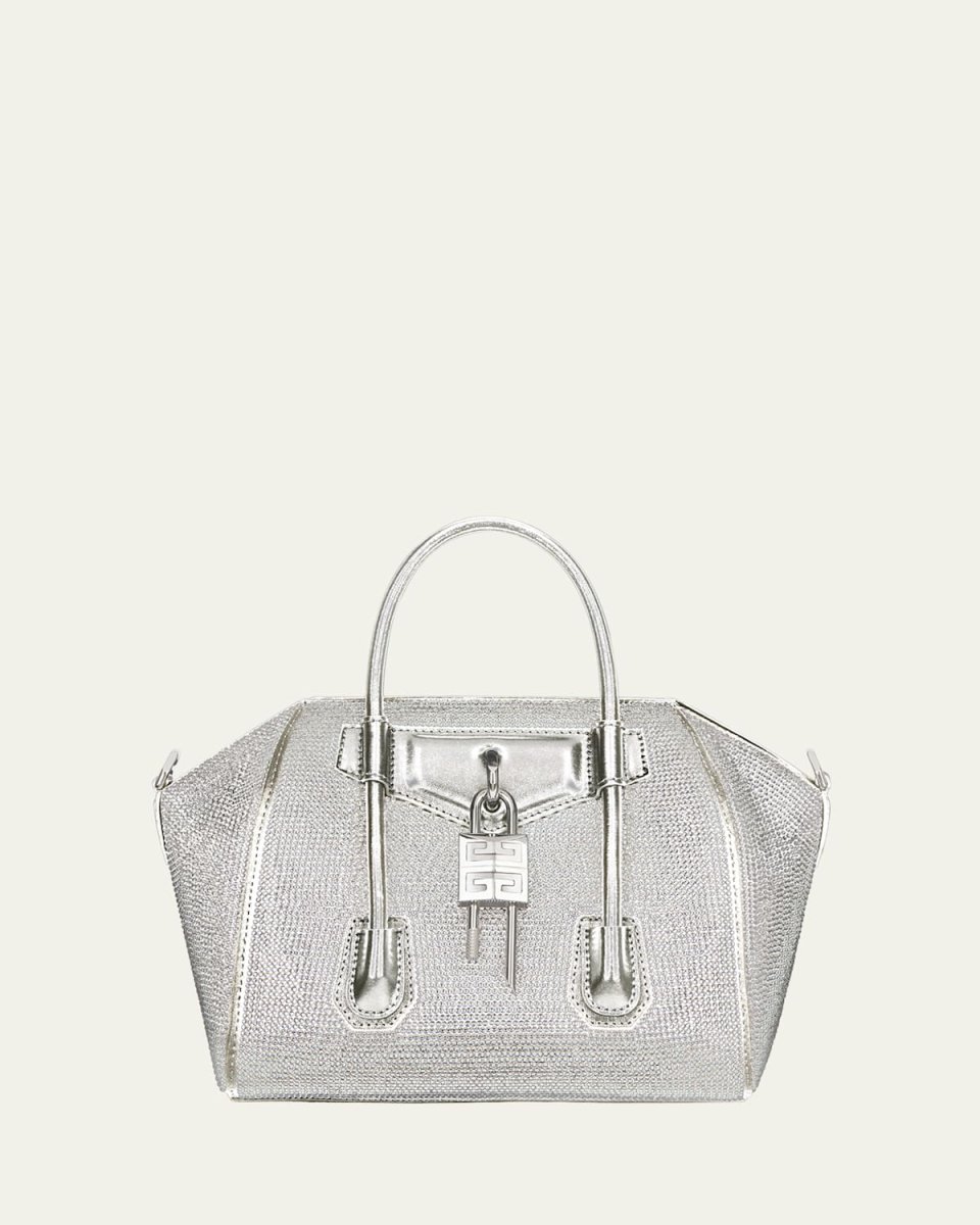 Antigona Lock Mini Top Handle Bag in Satin Strass